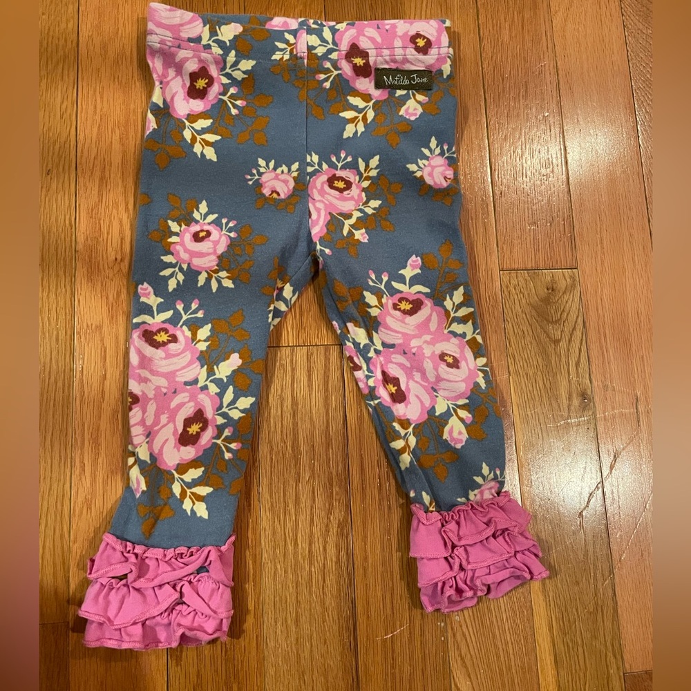 Matilda Jane Kids Floral Leggings - Blue and Pink